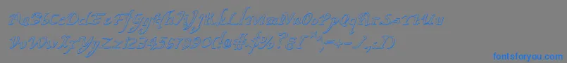 Шрифт ValleyForgeOutlineItalic – синие шрифты на сером фоне
