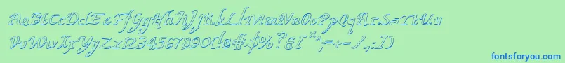 Police ValleyForgeOutlineItalic – polices bleues sur fond vert