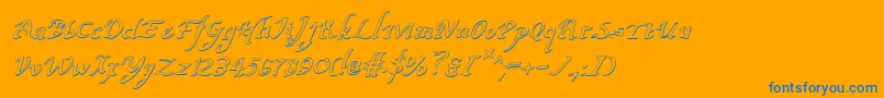 ValleyForgeOutlineItalic Font – Blue Fonts on Orange Background