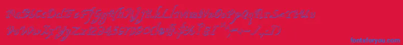 Police ValleyForgeOutlineItalic – polices bleues sur fond rouge