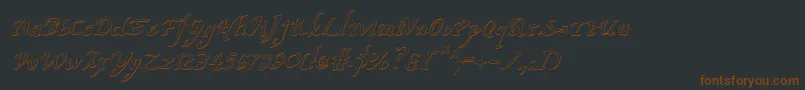 ValleyForgeOutlineItalic Font – Brown Fonts on Black Background