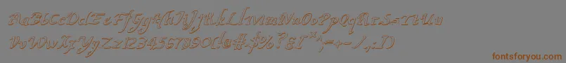 Czcionka ValleyForgeOutlineItalic – brązowe czcionki na szarym tle