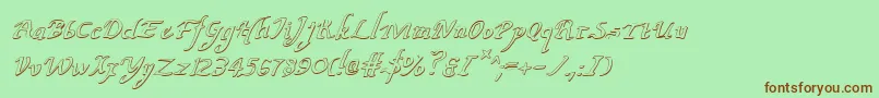 ValleyForgeOutlineItalic-Schriftart – Braune Schriften auf grünem Hintergrund