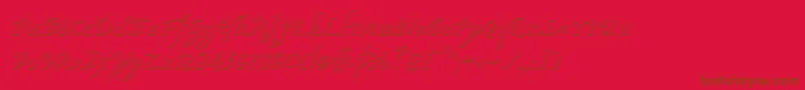 Czcionka ValleyForgeOutlineItalic – brązowe czcionki na czerwonym tle