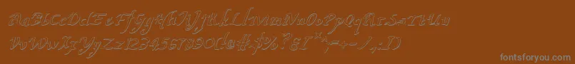 ValleyForgeOutlineItalic-Schriftart – Graue Schriften auf braunem Hintergrund