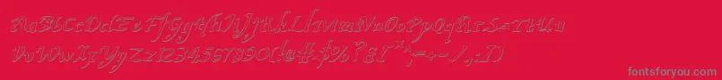 ValleyForgeOutlineItalic-Schriftart – Graue Schriften auf rotem Hintergrund