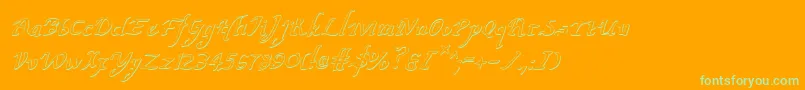 ValleyForgeOutlineItalic Font – Green Fonts on Orange Background