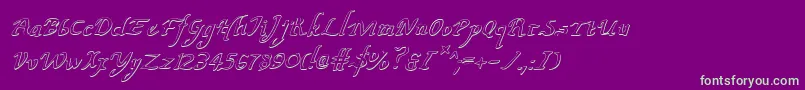 ValleyForgeOutlineItalic Font – Green Fonts on Purple Background
