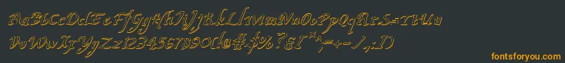 ValleyForgeOutlineItalic-Schriftart – Orangefarbene Schriften auf schwarzem Hintergrund