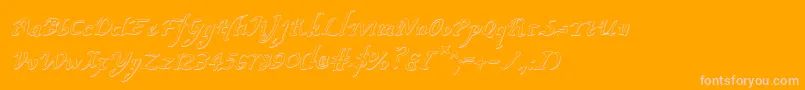ValleyForgeOutlineItalic-Schriftart – Rosa Schriften auf orangefarbenem Hintergrund