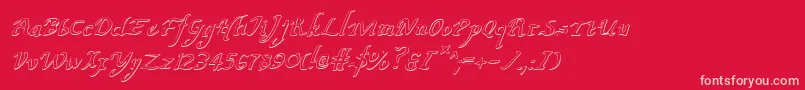 ValleyForgeOutlineItalic-fontti – vaaleanpunaiset fontit punaisella taustalla