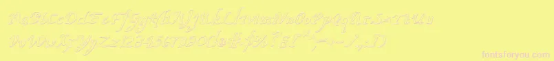 ValleyForgeOutlineItalic-Schriftart – Rosa Schriften auf gelbem Hintergrund