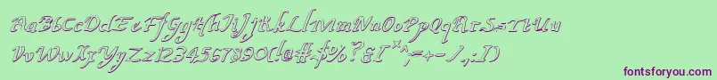 Czcionka ValleyForgeOutlineItalic – fioletowe czcionki na zielonym tle