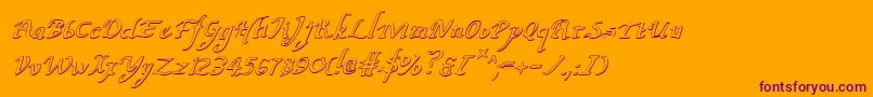 ValleyForgeOutlineItalic-Schriftart – Violette Schriften auf orangefarbenem Hintergrund