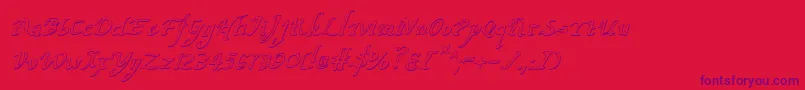 Fonte ValleyForgeOutlineItalic – fontes roxas em um fundo vermelho