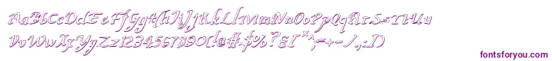 Шрифт ValleyForgeOutlineItalic – фиолетовые шрифты на белом фоне