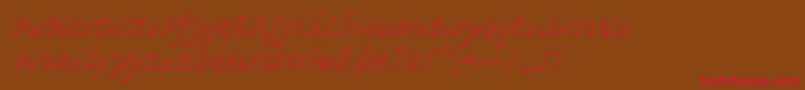 Czcionka ValleyForgeOutlineItalic – czerwone czcionki na brązowym tle
