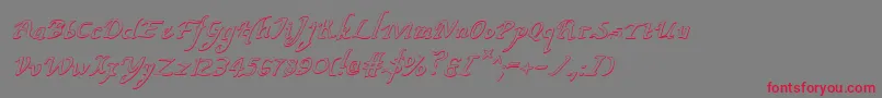 ValleyForgeOutlineItalic Font – Red Fonts on Gray Background