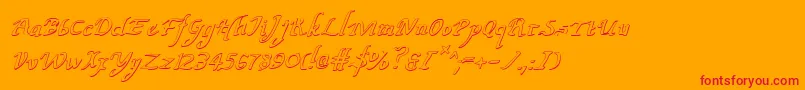 ValleyForgeOutlineItalic-Schriftart – Rote Schriften auf orangefarbenem Hintergrund