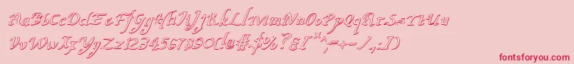 Fonte ValleyForgeOutlineItalic – fontes vermelhas em um fundo rosa