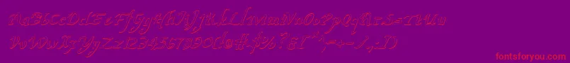 ValleyForgeOutlineItalic-fontti – punaiset fontit violetilla taustalla