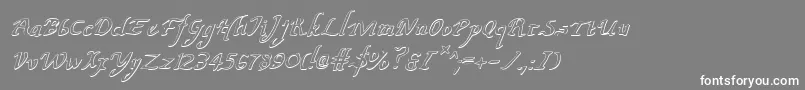 ValleyForgeOutlineItalic-Schriftart – Weiße Schriften auf grauem Hintergrund