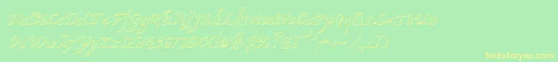 ValleyForgeOutlineItalic-fontti – keltaiset fontit vihreällä taustalla