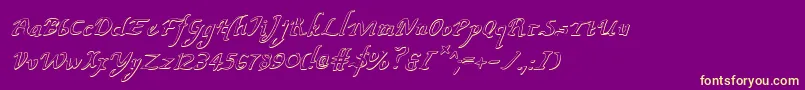 ValleyForgeOutlineItalic Font – Yellow Fonts on Purple Background
