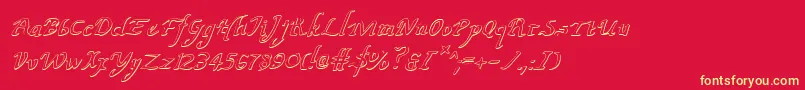 ValleyForgeOutlineItalic Font – Yellow Fonts on Red Background