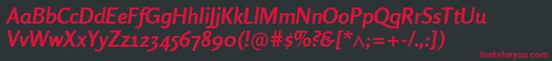 RosarioBolditalic Font – Red Fonts on Black Background