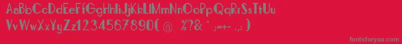 フォントBonafettiLight – 赤い背景に灰色の文字