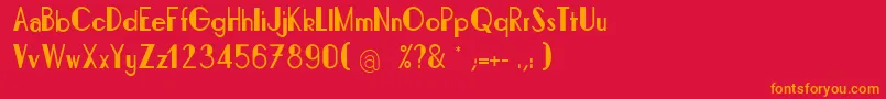 BonafettiLight-Schriftart – Orangefarbene Schriften auf rotem Hintergrund