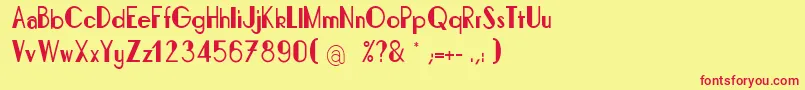 BonafettiLight Font – Red Fonts on Yellow Background