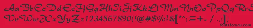 RichmondRegularDb Font – Black Fonts on Red Background