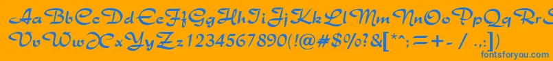 RichmondRegularDb Font – Blue Fonts on Orange Background