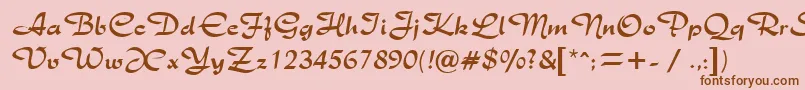 RichmondRegularDb Font – Brown Fonts on Pink Background
