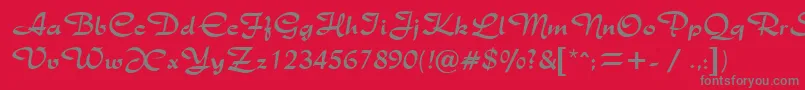 RichmondRegularDb Font – Gray Fonts on Red Background