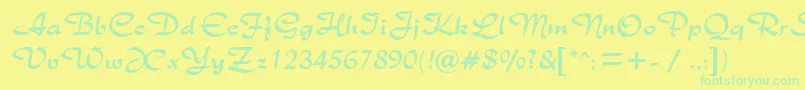 RichmondRegularDb Font – Green Fonts on Yellow Background