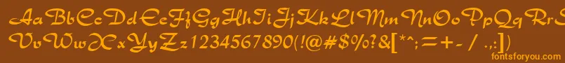 RichmondRegularDb Font – Orange Fonts on Brown Background