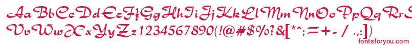 RichmondRegularDb-Schriftart – Rote Schriften auf weißem Hintergrund