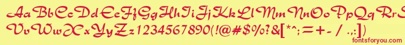 RichmondRegularDb Font – Red Fonts on Yellow Background