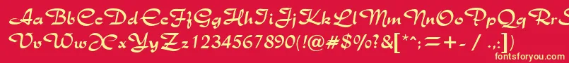 RichmondRegularDb Font – Yellow Fonts on Red Background