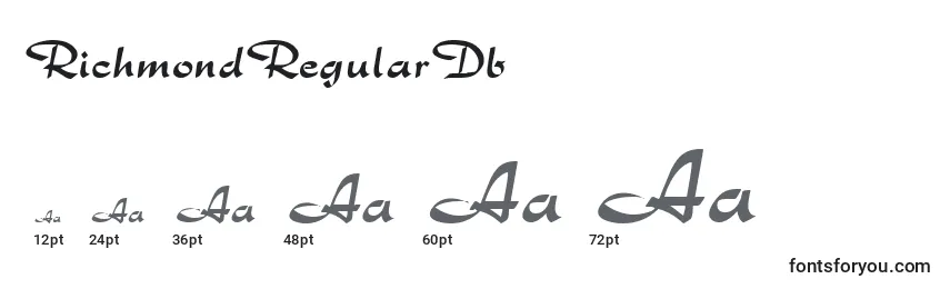 sizes of richmondregulardb font, richmondregulardb sizes