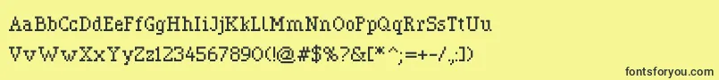 フォントPixerif – 黒い文字の黄色い背景