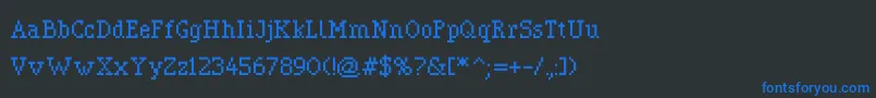 Czcionka Pixerif – niebieskie czcionki na czarnym tle