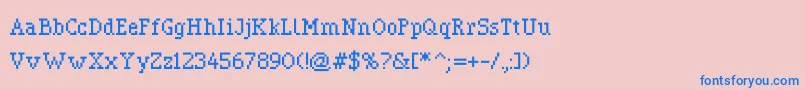 Czcionka Pixerif – niebieskie czcionki na różowym tle