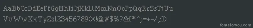 Pixerif-fontti – harmaat kirjasimet mustalla taustalla
