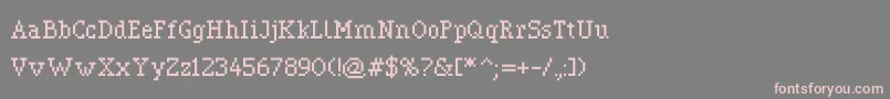 Czcionka Pixerif – różowe czcionki na szarym tle