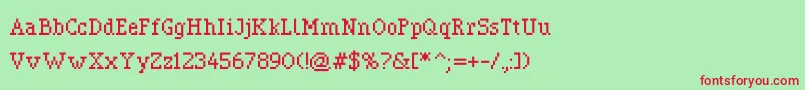 Pixerif Font – Red Fonts on Green Background