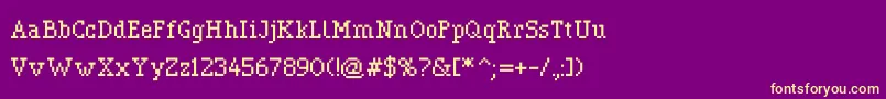 Pixerif-fontti – keltaiset fontit violetilla taustalla